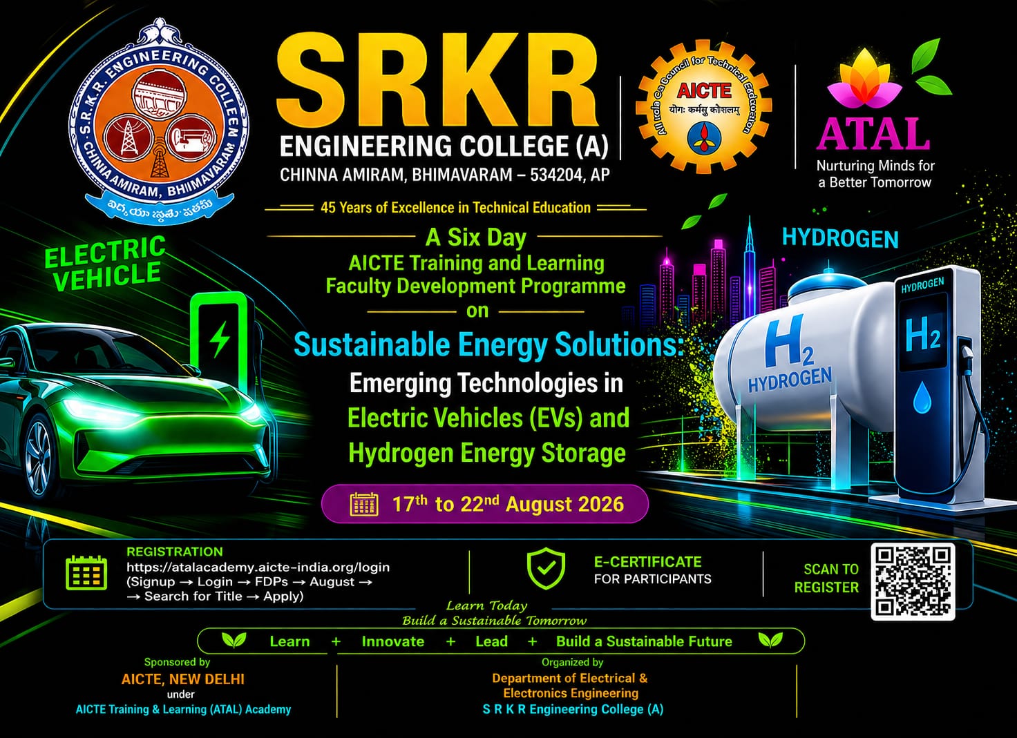 AICTE ATAL FDP on "Sustainable Energy Solutions: Emerging Technologies in Electric Vehicles (EVs) and Hydrogen Energy Storage"